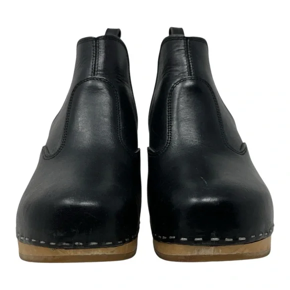 Swedish Hasbeens Chelsea Bootie Black Leather Heeled Ankle Boot Women’s EU 40 - Picture 6 of 11